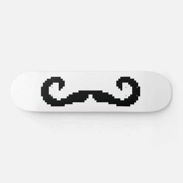 8 Bit Pixel Handlebar Mustasch Skateboard Bräda 21,5 Cm (Horz)