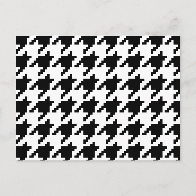 8 Bit Pixel Houndstooth Rutigt Mönster Vykort (Framsida)