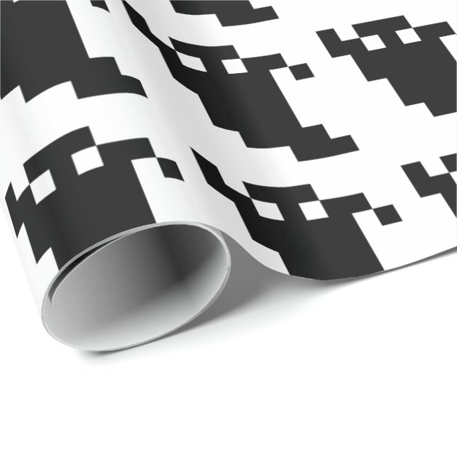 8 Bit Pixel Spökskugga Presentpapper (Rullad Hörn)