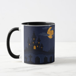 8-bit Retro Haunted Castle Mugg