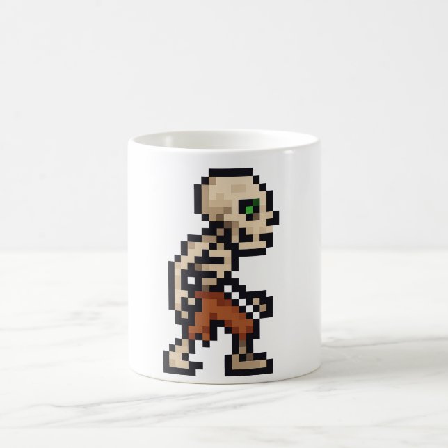 8-bit Retro Skeleton Kaffemugg (Center)