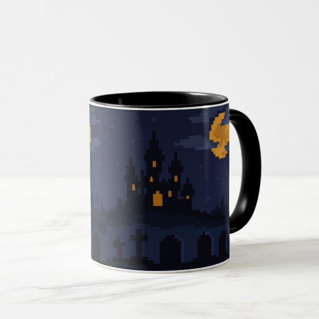 8-bit Retro Spök Slott Mugg (Framsida höger)
