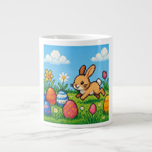 8 bit söt påskkanin/kanin jumbo mugg