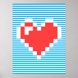 8 bitar hjärta poster