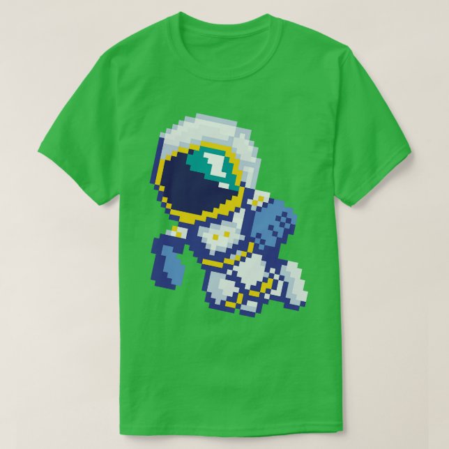 8 bitar Pixel Astronaut Space Galaxy Science Retro T Shirt (Design framsida)