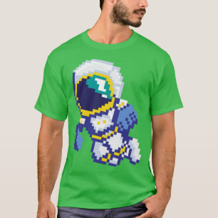 8 bitar Pixel Astronaut Space Galaxy Science Retro T Shirt