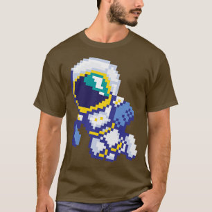 8 bitar Pixel Astronaut Space Galaxy Science Retro T Shirt