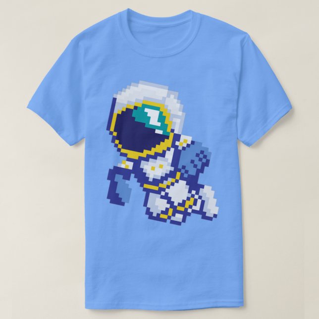 8 bitar Pixel Astronaut Space Galaxy Science Retro T Shirt (Design framsida)