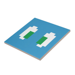 8 bitar Pixel Manga Grönt Öga Kakelplatta