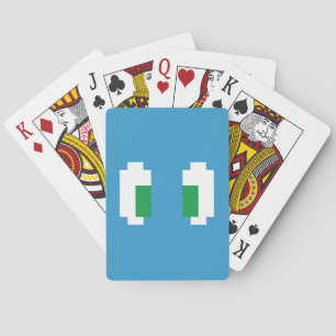 8 bitar Pixel Manga Grönt Öga Spel Kort