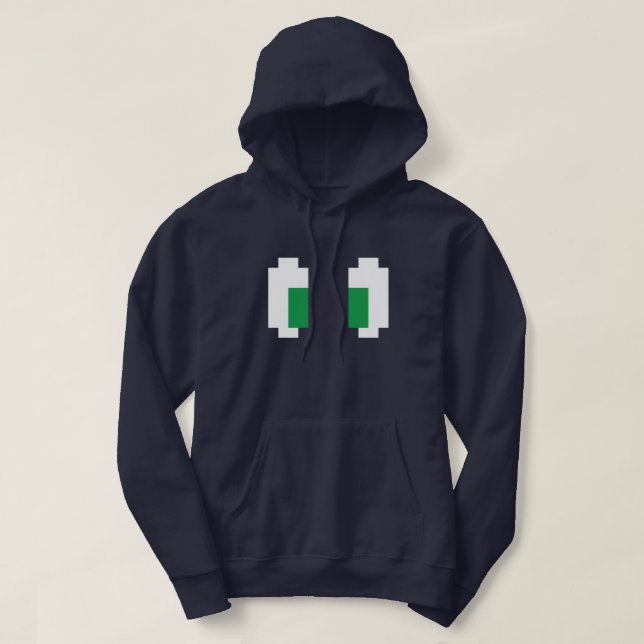 8 bitar Pixel Manga Grönt Öga Sweatshirt Med Luva (Design framsida)