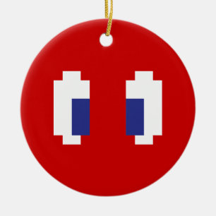 8 bitar Pixel Manga Öga Julgransprydnad Keramik