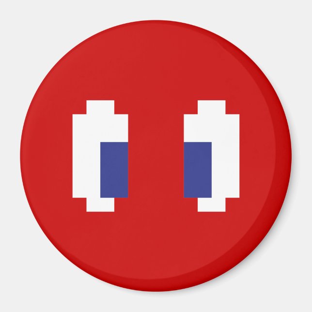 8 bitar Pixel Manga Öga Magnet (Framsidan)