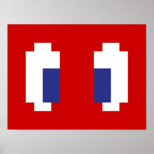 8 bitar Pixel Manga Öga Poster