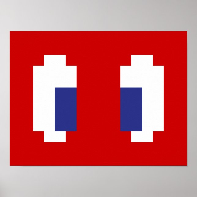 8 bitar Pixel Manga Öga Poster (Framsidan)