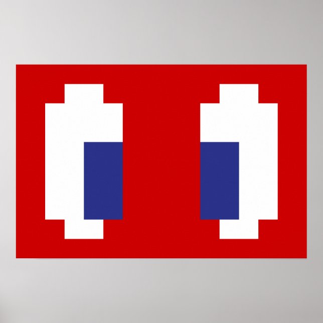 8 bitar Pixel Manga Öga Poster (Framsidan)