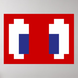 8 bitar Pixel Manga Öga Poster
