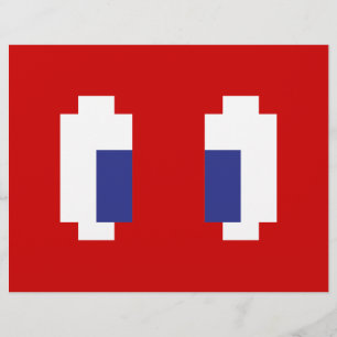 8 bitar Pixel Manga Öga Reklamblad