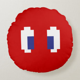 8 bitar Pixel Manga Öga Rund Kudde