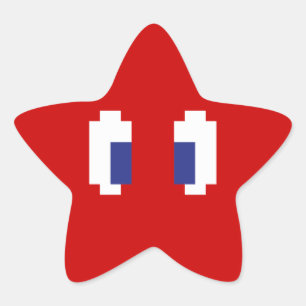 8 bitar Pixel Manga Öga Stjärnformat Klistermärke