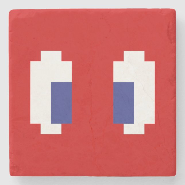 8 bitar Pixel Manga Öga Underlägg Sten (Framsidan)