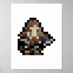 8-bitars 16 x 16 pixelkonst Poster