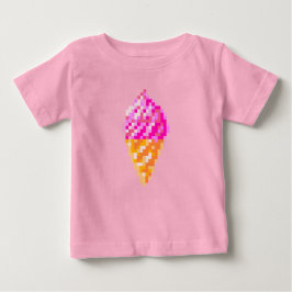 8-bitars bildskärmsglasskon teckning i rosa glass t shirt