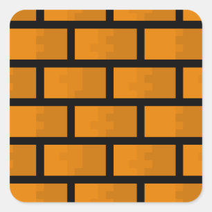 8-bitars brickvägg fyrkantigt klistermärke