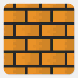 8-bitars brickvägg fyrkantigt klistermärke