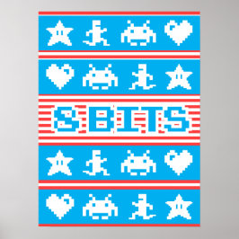8-bitars design, Arcade-videospel Poster
