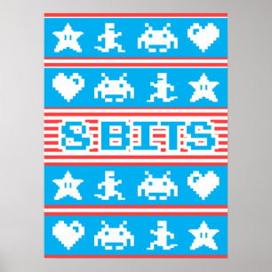 8-bitars design, Arcade-videospel Poster