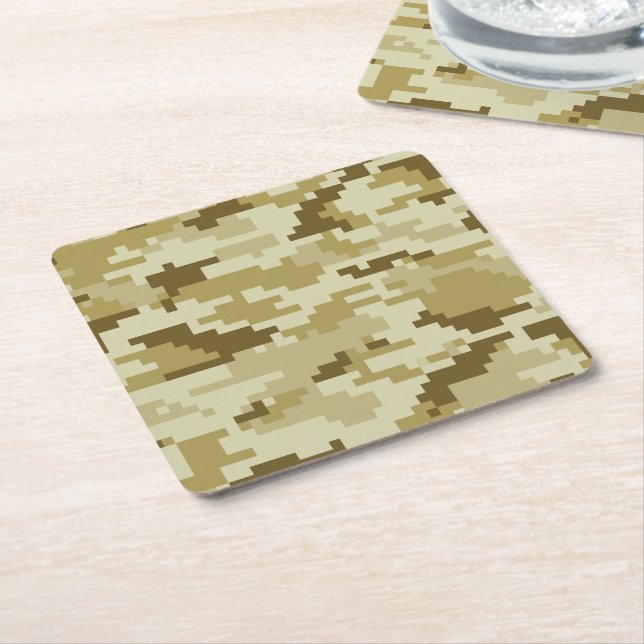 8-bitars digitaldesertkamouflage/kamera underlägg papper kvadrat (Vinklad)