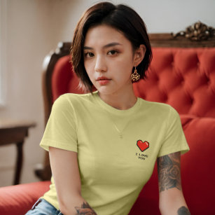 8-bitars Heart Emoji "I Kärlek You" T Shirt