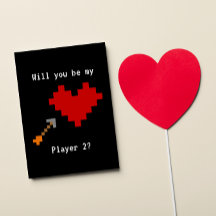 8-bitars hjärta och pilspets Player 2 Valentine