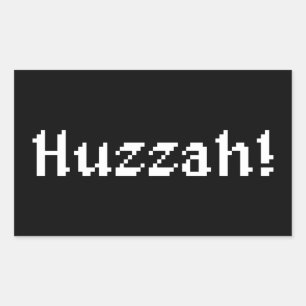 8-bitars Huzzah! Rektangulärt Klistermärke