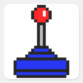 8-bitars Joystick Fyrkantigt Klistermärke