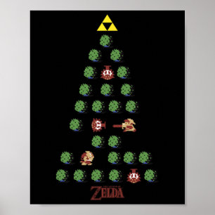 8-bitars Julgran Poster