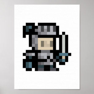 8-bitars Knight 16 x16 Sprite Pixel Art Poster