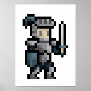 8-bitars Knight Pixel Art-Poster Poster