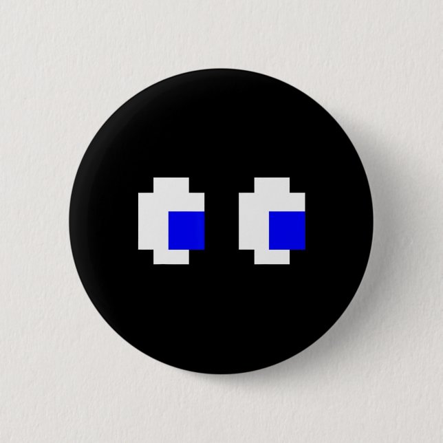 8-bitars matchning av Ghost Ögon Pixel Arcade Vide Knapp (Framsida)