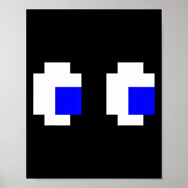 8-bitars matchning av Ghost Ögon Pixel Arcade Vide Poster (Framsidan)