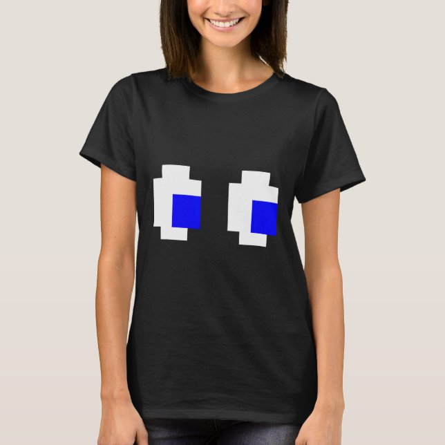 8-bitars matchning av Ghost Ögon Pixel Arcade Vide T Shirt (Framsida)