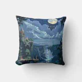 8-bitars Moonlit Castle Kudde