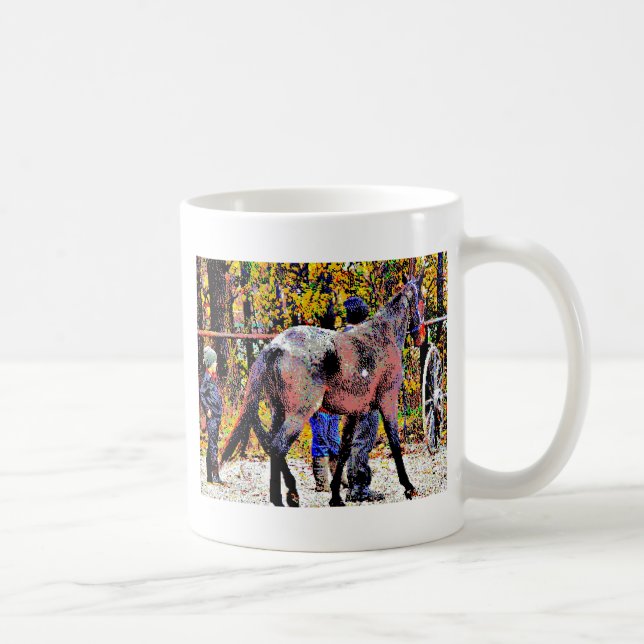 8-bitars New Amish Horse Kaffemugg (Höger)