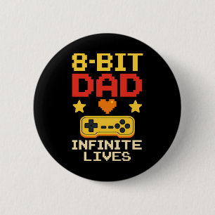 8-bitars Pappa med oändliga liv Knapp