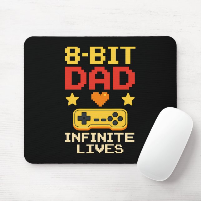 8-bitars Pappa med oändliga liv Musmatta (Med mus)