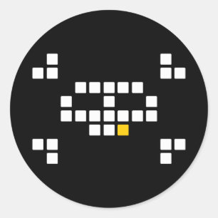8-bitars Pirat-stickers Runt Klistermärke