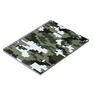 8-bitars Pixel Digital Urban-kamouflage/Camo Anteckningsbok Med Spiral