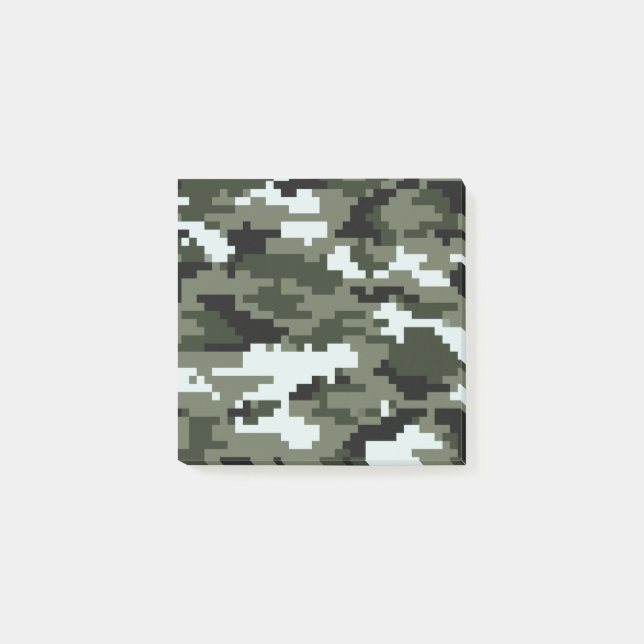 8-bitars Pixel Digital Urban-kamouflage/Camo Post-it Block (Framsida)