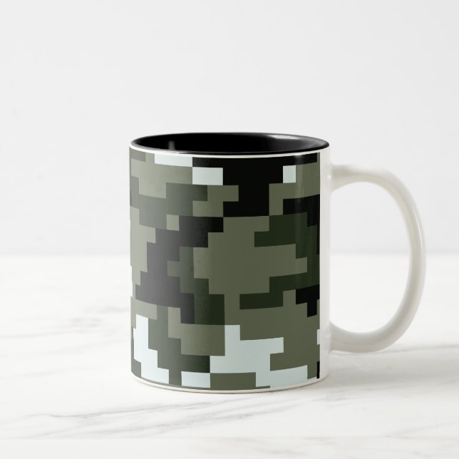 8-bitars Pixel Digital Urban-kamouflage/Camo Två-Tonad Mugg (Höger)
